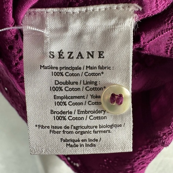 Sezane Elsa Embroidered Eyelet Top Size 36 US 4 Small - Picture 8 of 9